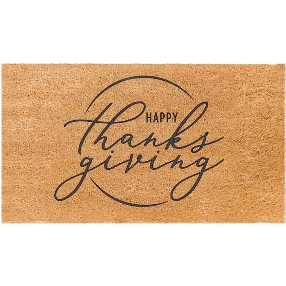 Natural Coir Doormat with Non-Slip Backing - 17 x 30 - Fall Door Mat